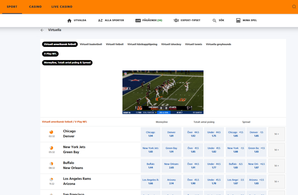 Expekt Virtuell Amerikansk Fotboll