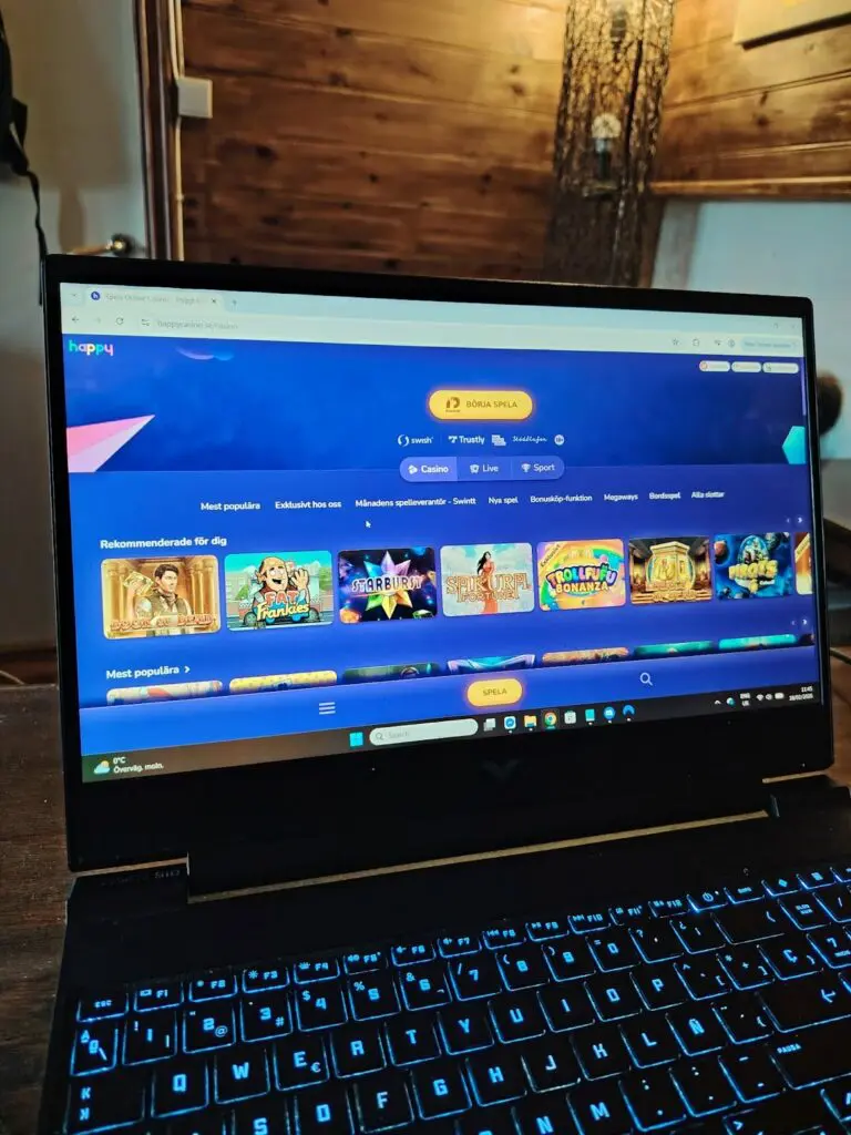 Spellobbyn hos Happy Casino