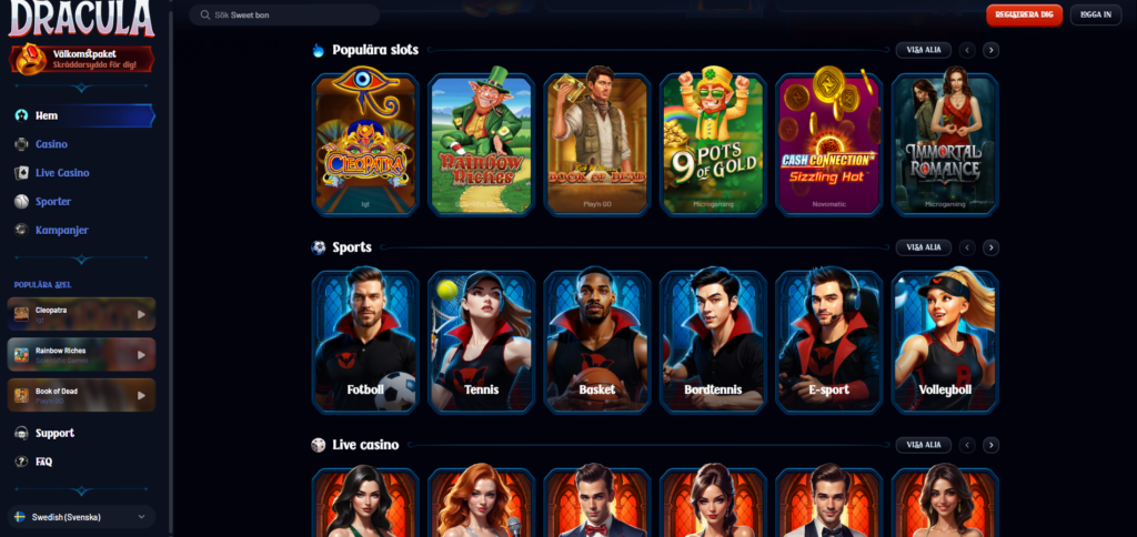 Dracula Casino Spelinspektionen