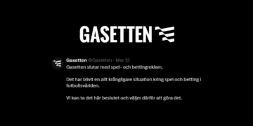 Gasetten slutar med spelreklam och avstår intäkter