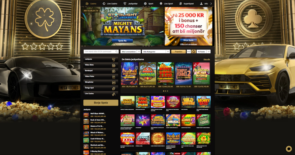 Casinolobbyn hos Mega Riches