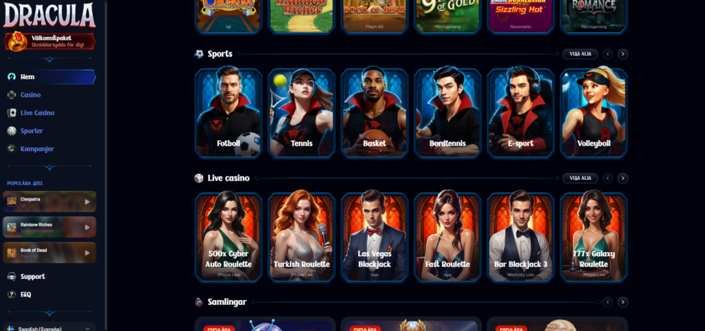 Dracula.Casino Spelinspektionen