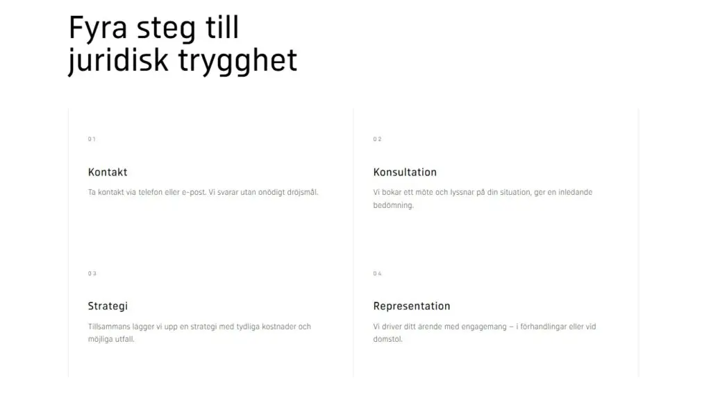 Fyra steg till juridisk trygghet