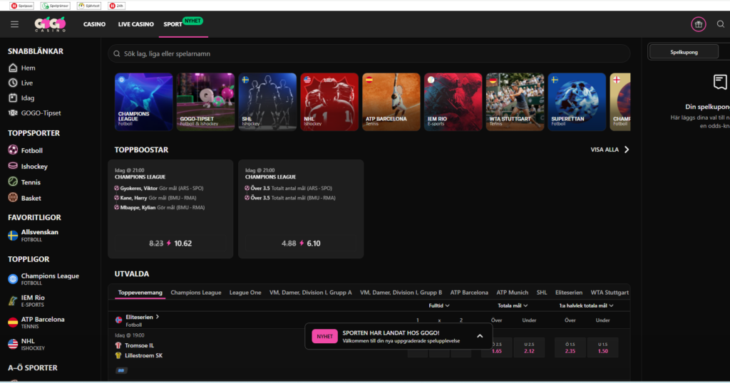 GoGoCasino Sportsbook  Leovegas