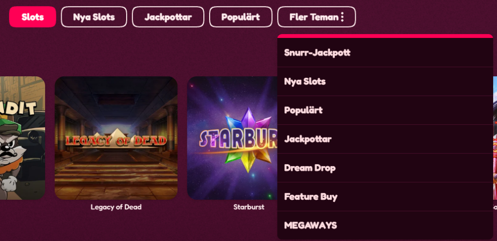 Casino kategorier snurr casino