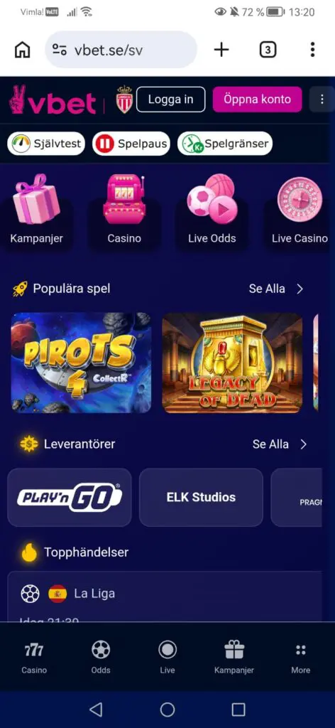 Vbet mobil Sverige