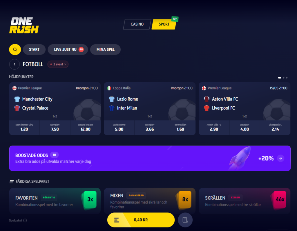 Onerush sportsbook