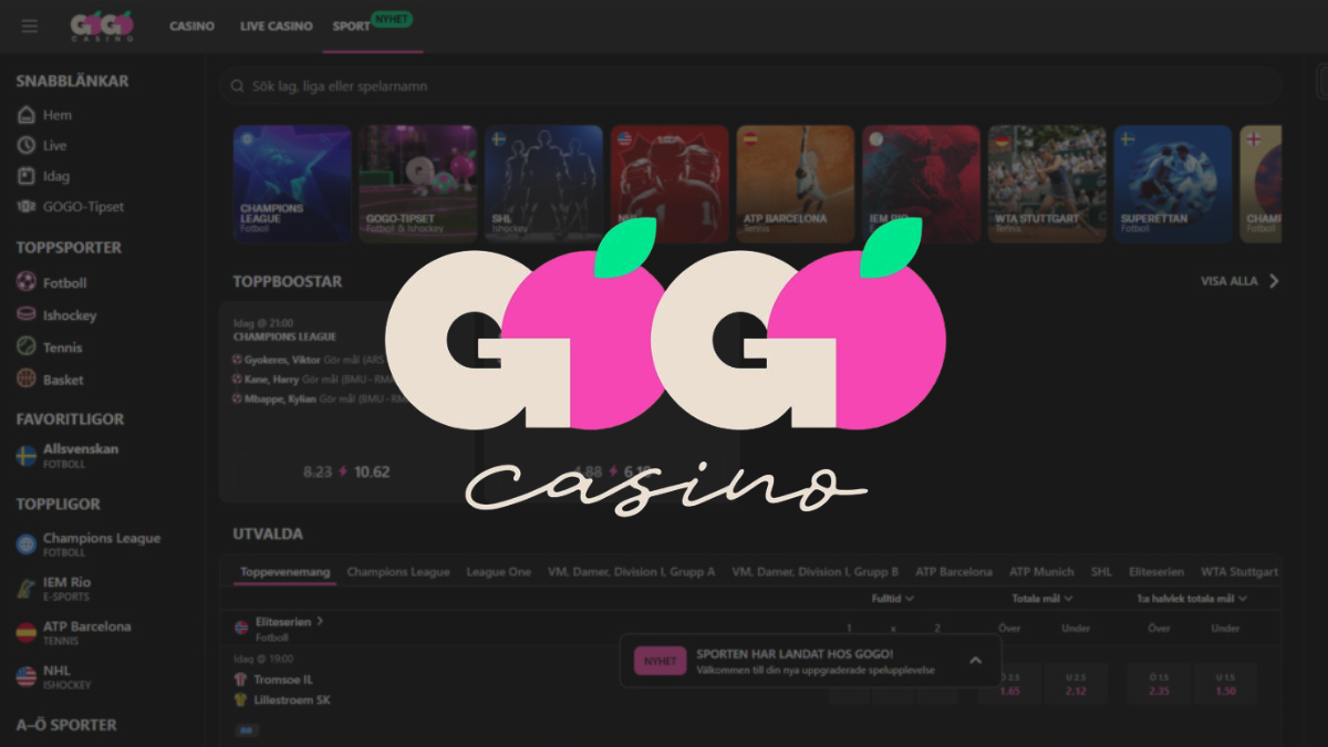 GoGoCasino lanserar egen sportbook