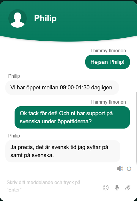 Klirr kundsupport