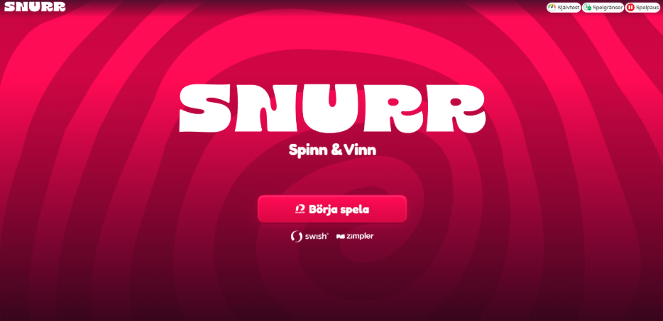 Snurr Casinos hemsida.